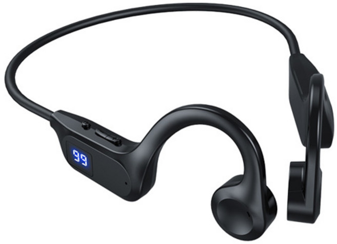 골전도보청기 음성 증폭기 블루투스 보청기 무선 이어폰 골전도 스포츠 수영 호환 헤드폰 X7 이어 버드 실행을위한 마이크가있는 핸즈프리, [01] Black, 1개