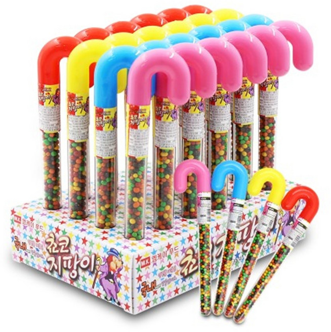 지팡이 장난감 구슬 초콜릿 초코볼 9gx24개 1통 어린이 유치원 어린이집 간식 기념일 모임, 1세트, 216g