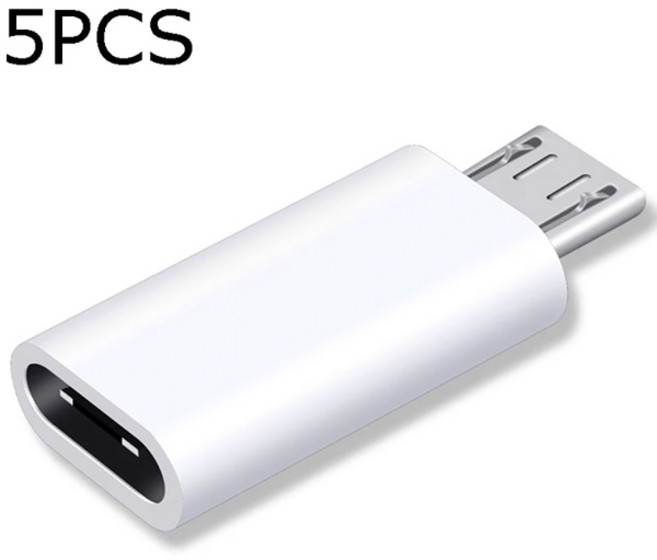 미니 소형 타입 C-마이크로 USB 안드로이드 충전 어댑터 변환기 삼성 호환 샤오미 화웨이 Usbc-마이크로 V8, 5개, 06 White-5PCS