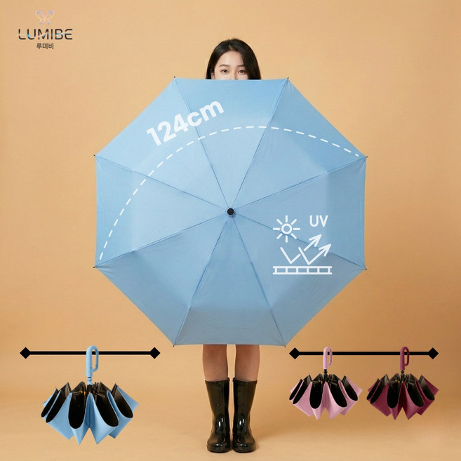 루미비 우.대.위 카라비너 3단 자동 우산 고급 튼튼 대형