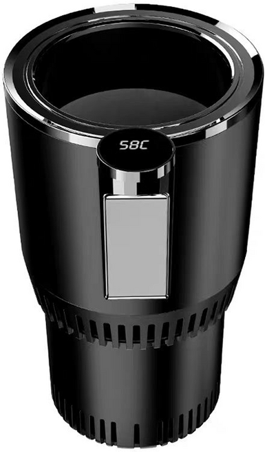 자동차 휴대용 가열 냉각 컵 스마트 터치 스크린 냉온 컵홀더, 블랙, 1개