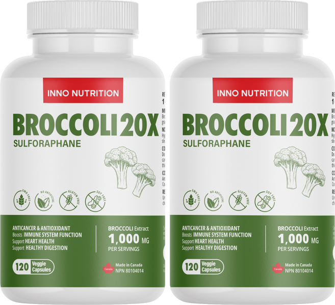 이노뉴트리션 20배농축 브로콜리 설포라판 120캡슐 캐나다 아브마콜, 120정, 2개