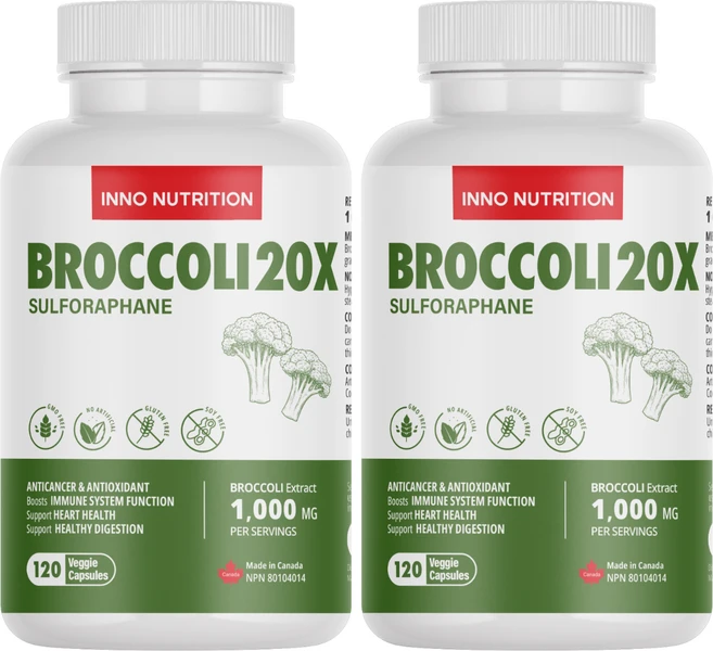 이노뉴트리션 20배농축 브로콜리 설포라판 120캡슐 캐나다 아브마콜, 120정, 2개 - 쿠팡