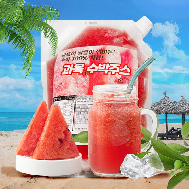 서준엄마네 착즙 수박주스 스파우트 캡 땡모반 냉동, 1개, 1kg