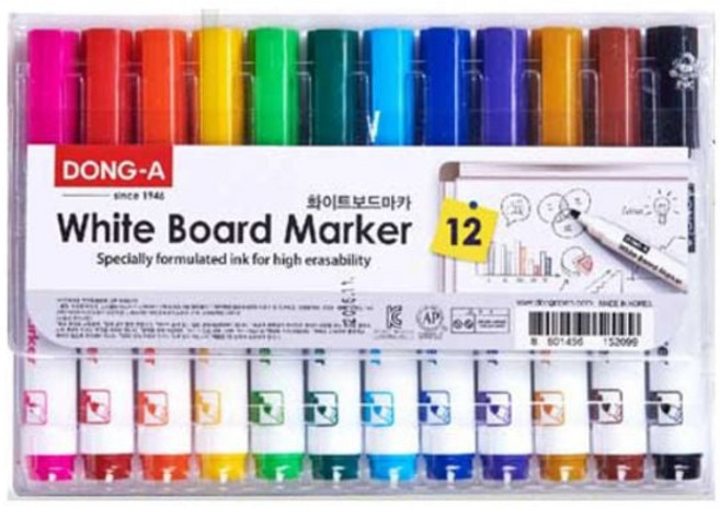 동아 둥근 닙 화이트 마카 보드마카 12색 세트 chl+24743wc
