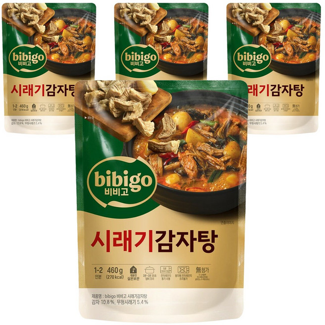 비비고 시래기 감자탕, 460g, 4개