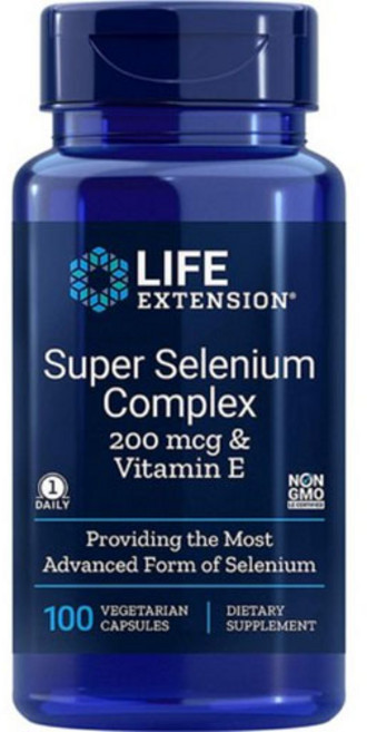 라이프익스텐션 슈퍼 셀레늄 콤플렉스 200mcg & 비타민 E 베지테리안 캡슐, 100정, 1개