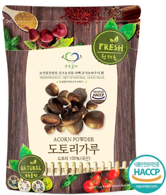 국내산 도토리 가루 분말 100% haccp 인증 500g, 1개