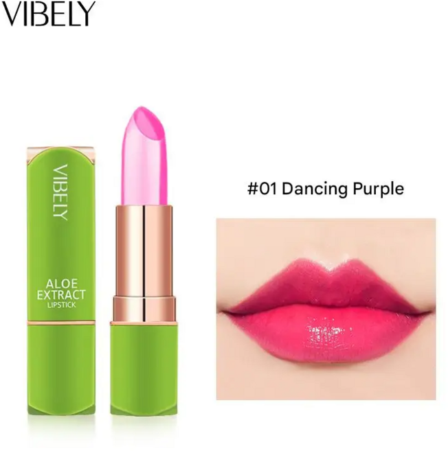 립 VIBELY 7색 기분 변화 립밤 천연 알로에 베라 장시간 지속 보습 립스틱 여성용 색상 메이크업, [01] 3.8g, [02] VIBELY987-KH1