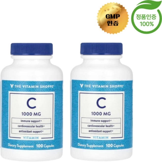 더 비타민 샵 2개X 비타민C 1000mg 캡슐 100정, 알약/캡슐, 2개 - 쿠팡