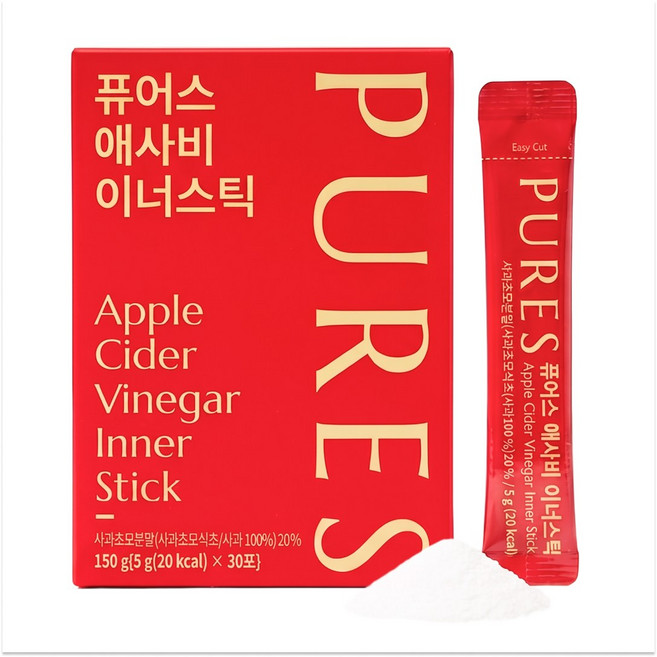 퓨어스 사과식초 애사비 애플 사이다 비니거 분말 스틱 30포, 1개, 150g