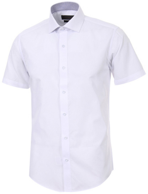 로베르타디까메리노 남성용 CP 솔리드 슬림핏 화이트 반소매 셔츠 RM2-355-1