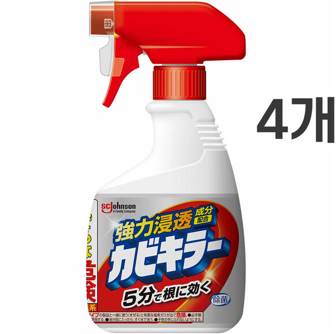 뿌리는 곰팡이 제거제 존슨 카비키라 본품, 4개, 400g