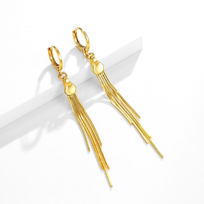 라오농 베트남 사금패션 스타일 골드 롱 수술 귀걸이 여자 금 5 선 귀걸이 18 금 귀걸이 K여자 친구 선물+JNN10X 금도금