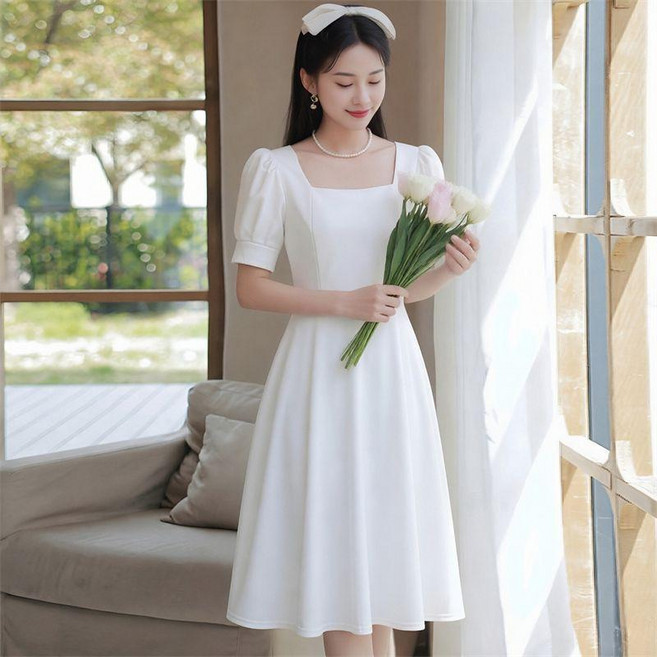 法式結婚小禮服 畢業拍照連衣裙