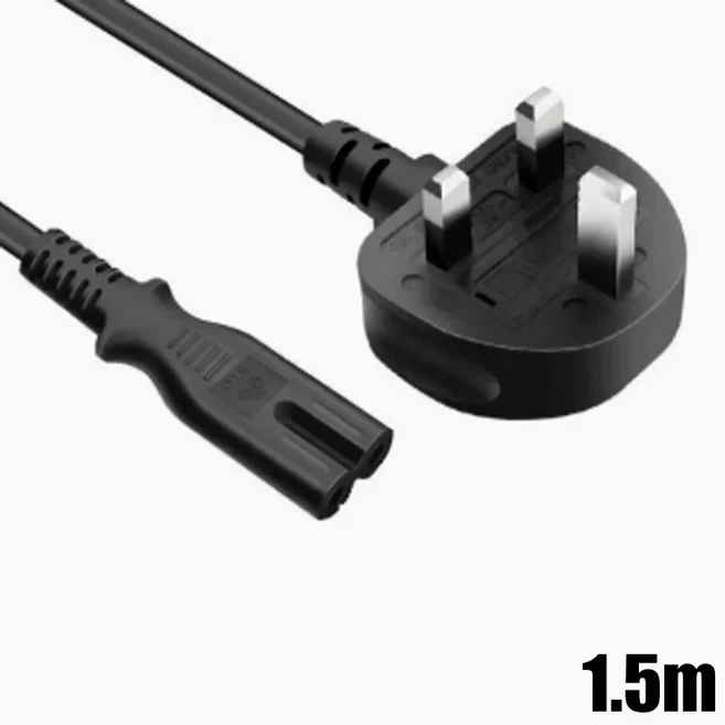 영국형 G 플러그 전원 공급 코드 IEC320 1.5m C7 8자형 AC 연장 케이블 hp 호환 델 노트북 LG 호환 TV용