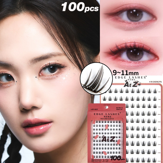 수아도르 앳지래쉬 노글루 속눈썹 6단계 #인생사진 9mm 10mm 11mm 대용량 100pcs, 1개, 블랙