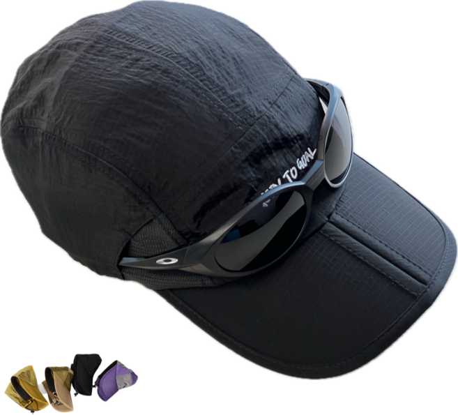 메셀 러닝 모자 메쉬 런닝 캡 접이식 스포츠, 블랙, 1개