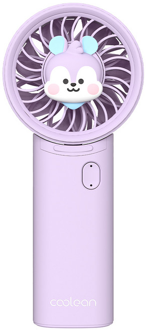 쿨린 BT21 핸디형 휴대용 미니 선풍기 3600mAh, 퍼플(망)