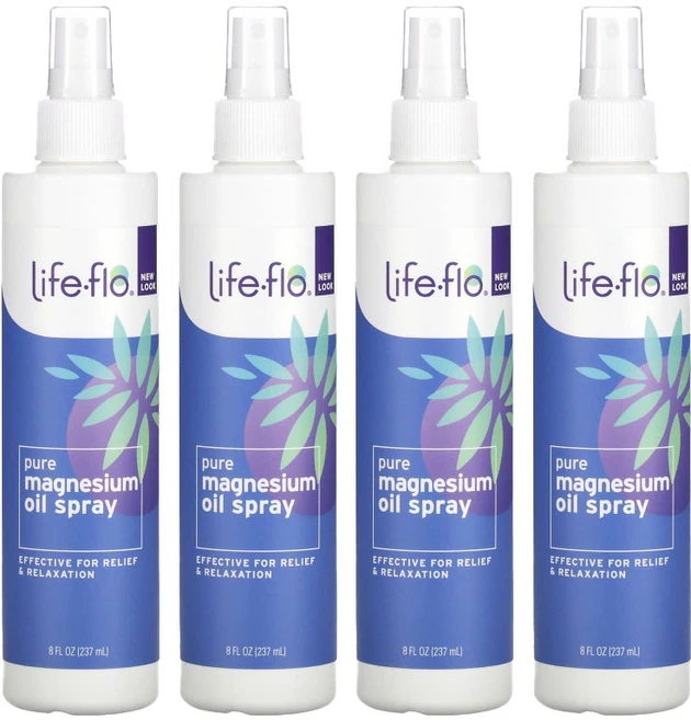라이프플로 퓨어 마그네슘 오일 스프레이 237ml x 4개 - 쿠팡