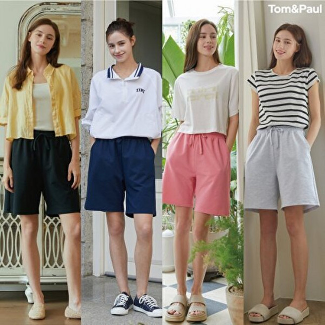 탐앤폴 (초특가) 여성 매일 스웨트 하프팬츠 (4종) (L03W)