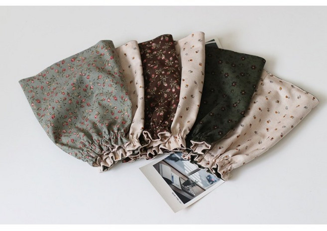 어텀플라워 사무용 작업용 요리용 미니팔토시 제체제작, 브라운플라워