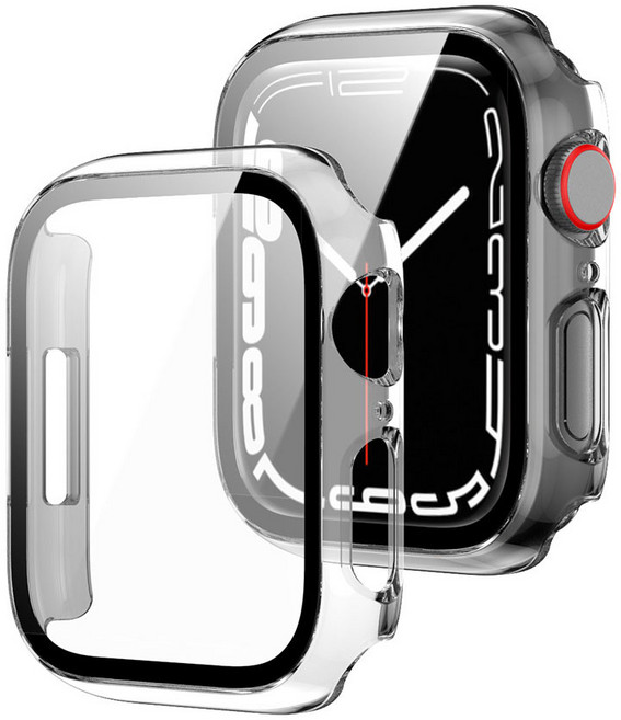 디디 무광 애플 워치7 풀커버 하드 41mm 45mm 강화유리 케이스, 투명