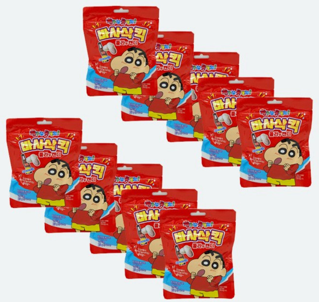 짱구는 못말려 바사삭킥 콜라향캔디 크런치사탕 편의점간식, 10개, 25g