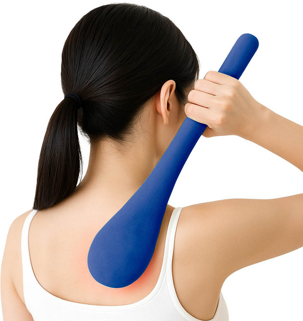 깔끔더하기 어깨목 마사지기 안마봉, 네이비, 1개