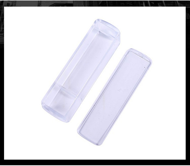 印章收納盒 7分(2.1cm)推式印章盒 黑色/透明 加長型印章適用, 黑色, 1個