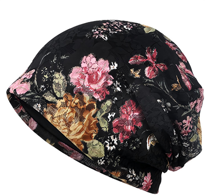 소프트홀릭 여성용 플라워 레이스 두건