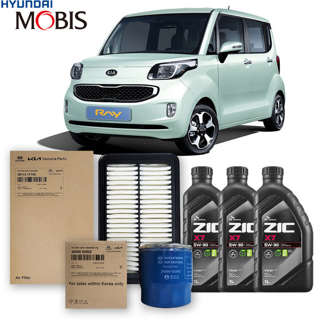 레이 가솔린(휘발유) 1.0 터보없음(11-17년식) 순정필터+지크합성유 3L, 1개