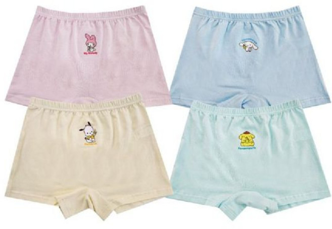 산리오 캐릭터 여아 드로즈 팬티 4종 세트