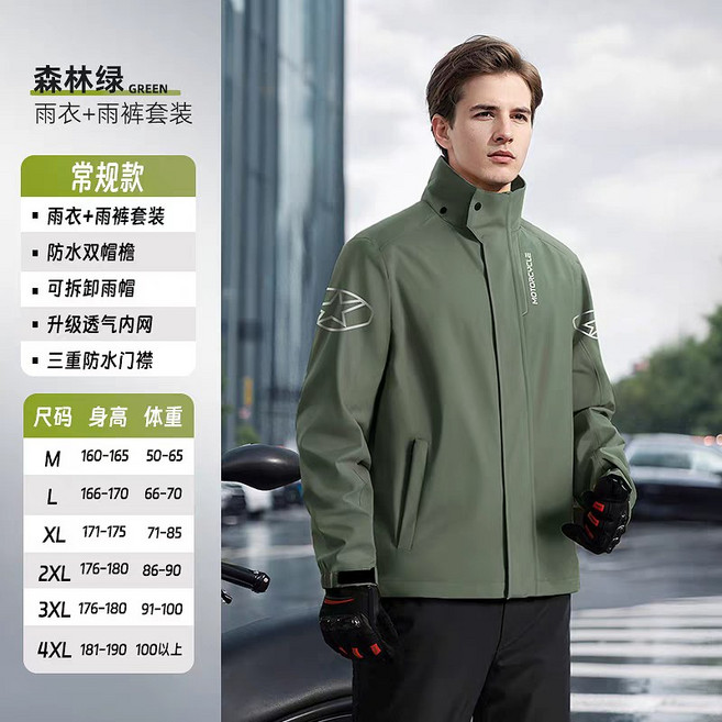 KHAKI 機車雨衣兩件式