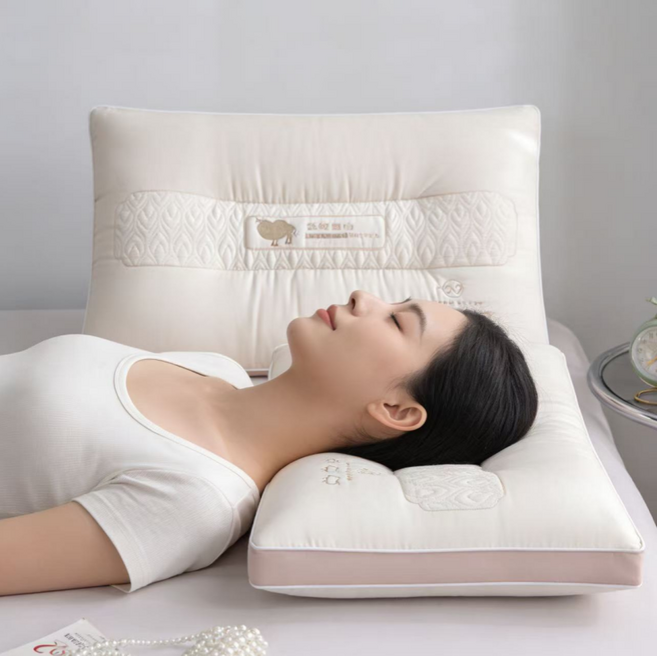 모던 부드러운 극세사 경추베개 잘자는 베개 2P 물세탁 기계세탁 가능, 2개, 카멜핑크