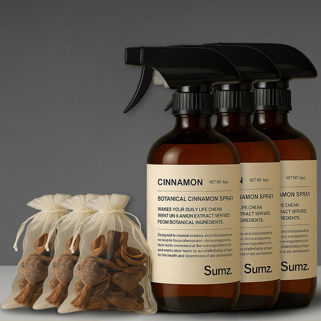 숨즈 계피 스프레이 대용량 + 시나몬큐브, 3개, 500ml