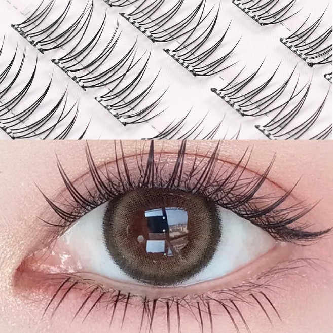 라피네 노글루 걸그룹 센터 가닥 속눈썹 9-11mm 풀 필요 없는 미니 36개입, 1개, 센터핏