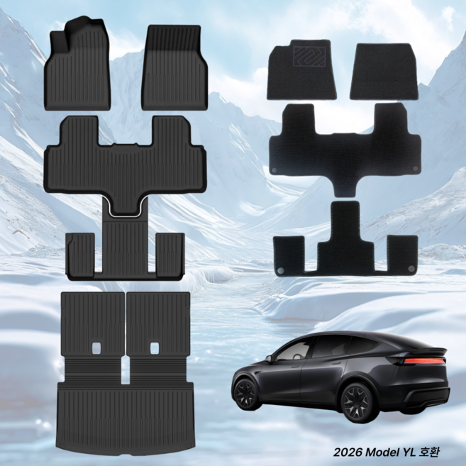 KeepTill 테슬라 모델YL 6인승 호환 TPE 카매트 9종세트, 블랙