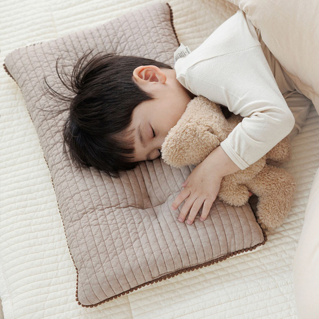 바미블랑 반전매력 유아용 낮은 베개, 베이지