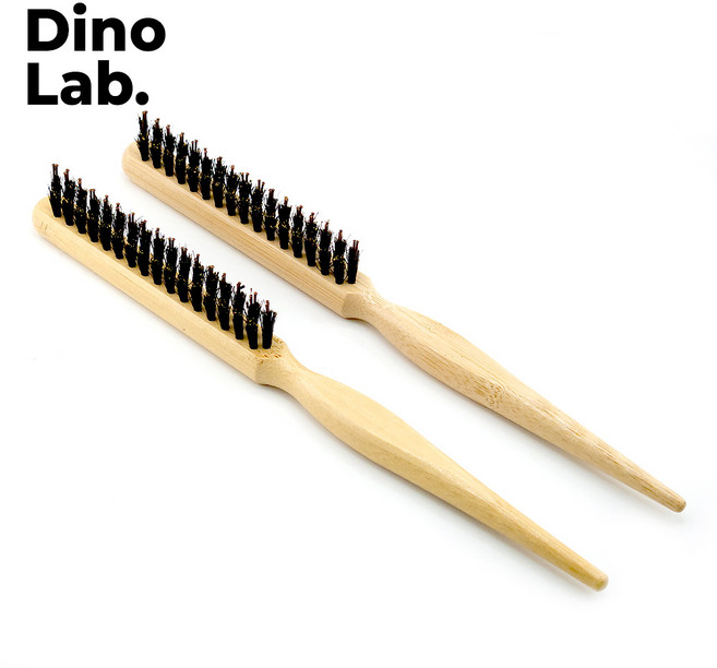 디노랩 돈모 브러쉬 뿌리볼륨 백콤 업스타일 헤어 스타일링 빗, 2개, 우드