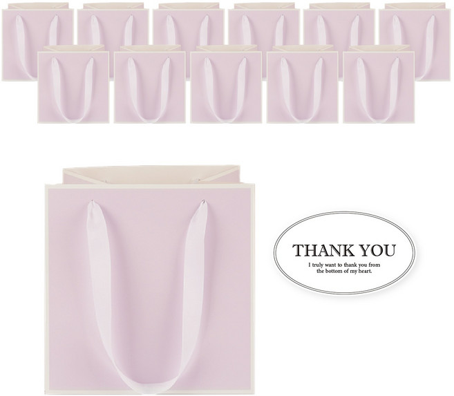 빛공 정사각 고급 미니 선물 쇼핑백 종이가방, 12개, 퍼플