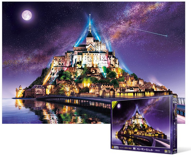 에포크 몽생미셸 성 은하수 계단 야광 미니퍼즐 EP22-501, 2016피스, 혼합 색상, 1개