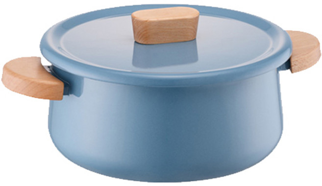 락앤락 슈트IH 멜로우 법랑 인덕션 냄비 [+가쯔 용기 세트] 밀크팬 밀크팟 편수냄비 양수냄비 라면 이유식 냄비 소스팬, 양수냄비 20cm, 1개, 프렌치 블루