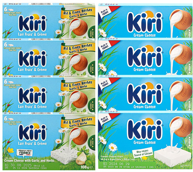 끼리 크림치즈 포션6p 플레인4팩 갈릭앤허브4팩 총8팩, 1세트, 824g