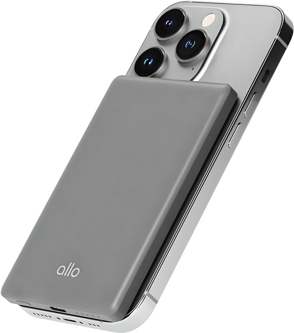 알로코리아 코발트 초슬림 맥세이프 보조배터리 C타입 5000mah, allo501MW, 그레이
