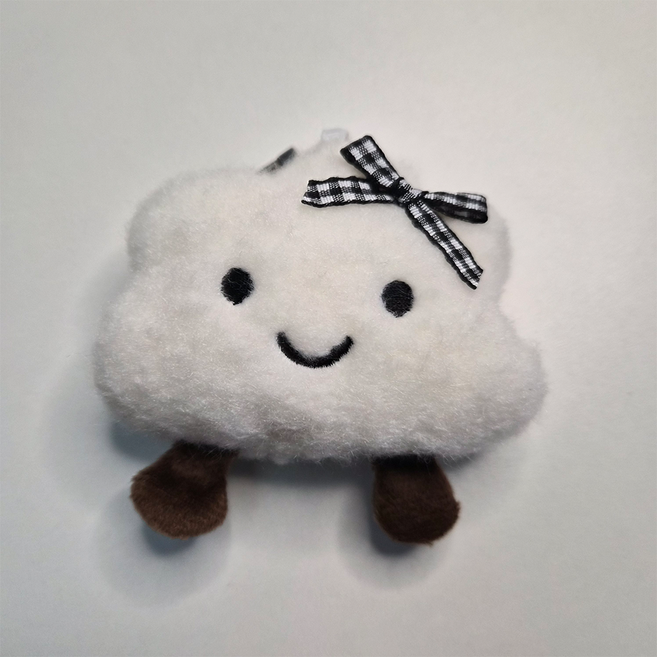 체크리본 포인트 구름이 인형키링 _ 라이라이