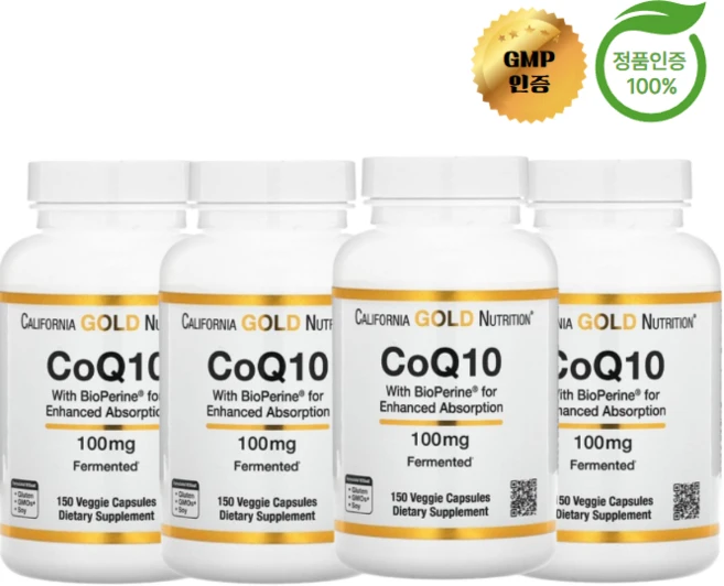 2+2 CGN 코큐텐 CoQ10 흑후추추출물 100mg 150정, 4개 - 쿠팡