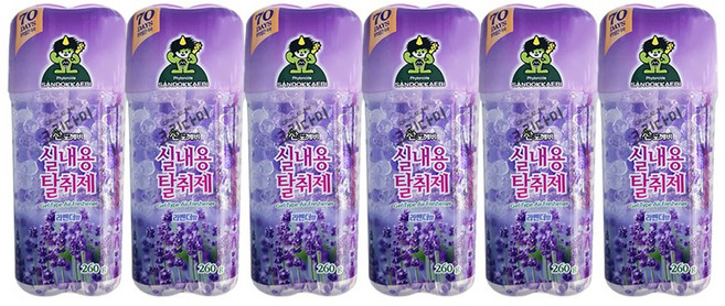 산도깨비 실내용 탈취제 라벤더향, 260g, 6개