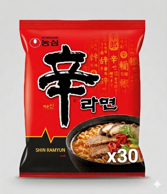 농심 신라면120gX30개 완박스+사탕 오늘도부모님께효도하세요, 30개