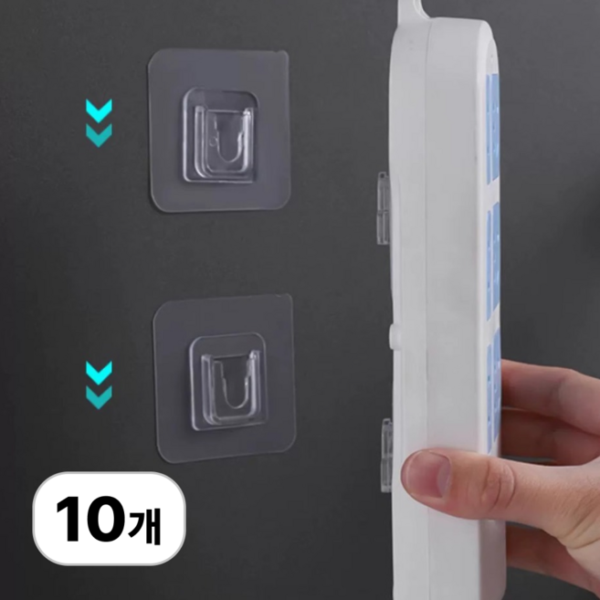 로멀리 무타공 멀티탭 거치대 정리 브라켓, 투명, 10개